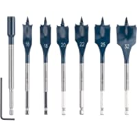Bosch Professional Set de 7 brocas fresadoras planas Self Cut Speed con vástago hexagonal de 1-4&quot- y alargador